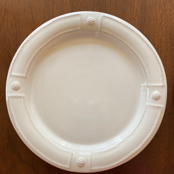 Juliska Berry & Thread French Panel white ceramic Dessert/Salad Plates - Picture 2 of 4